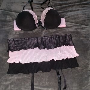 Pink and Black Lingerie set, Large